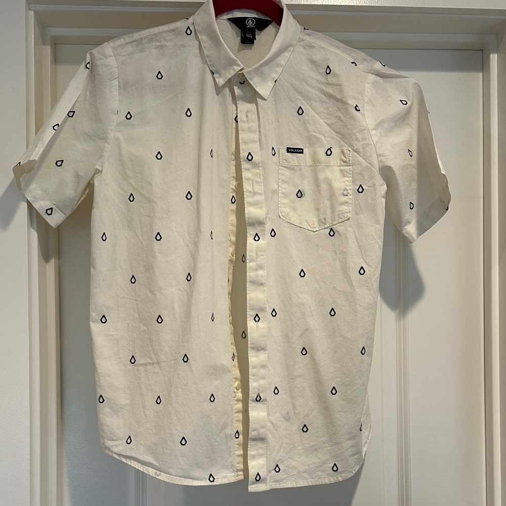 Volcom Kids Off-White Shirt with Black Pattern